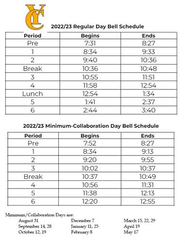 Yuba City High School - Bell Schedules